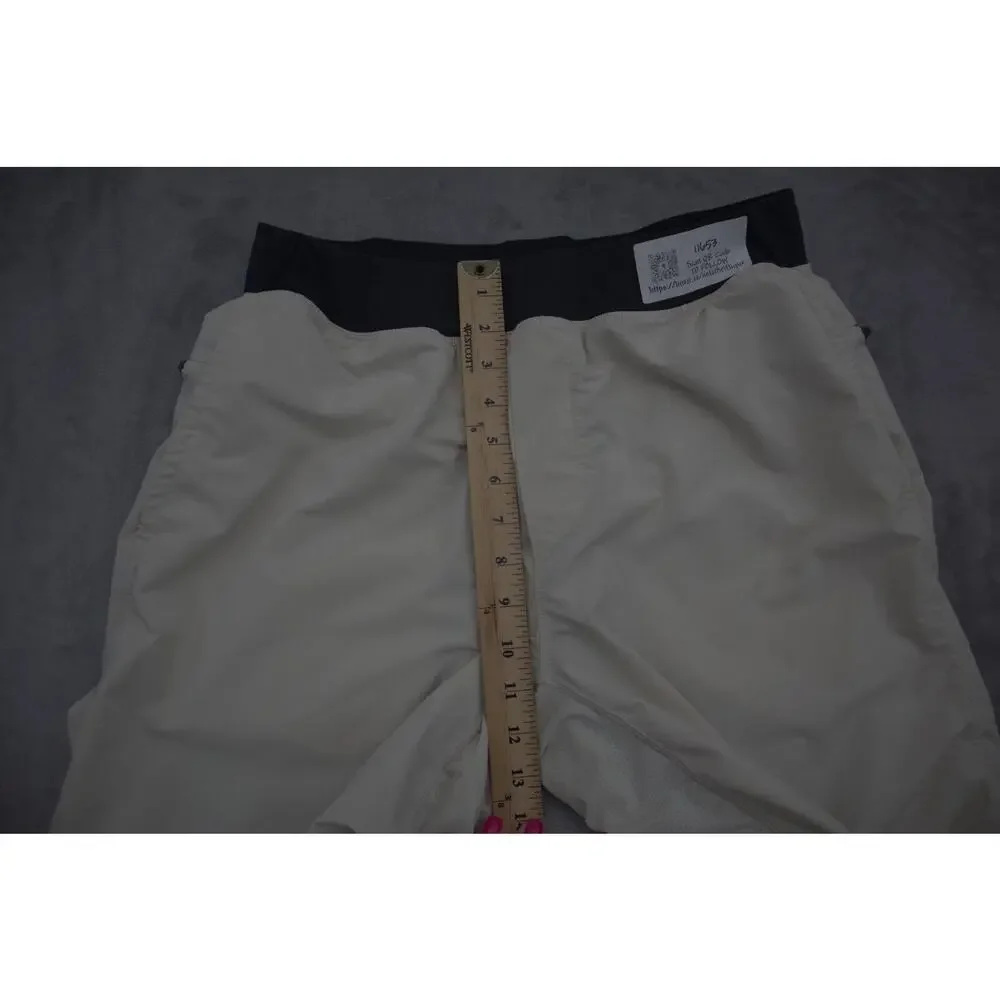 Fablectics Shorts Mens 30 White Black Elastic Waist Pull On Lined Active Bottoms